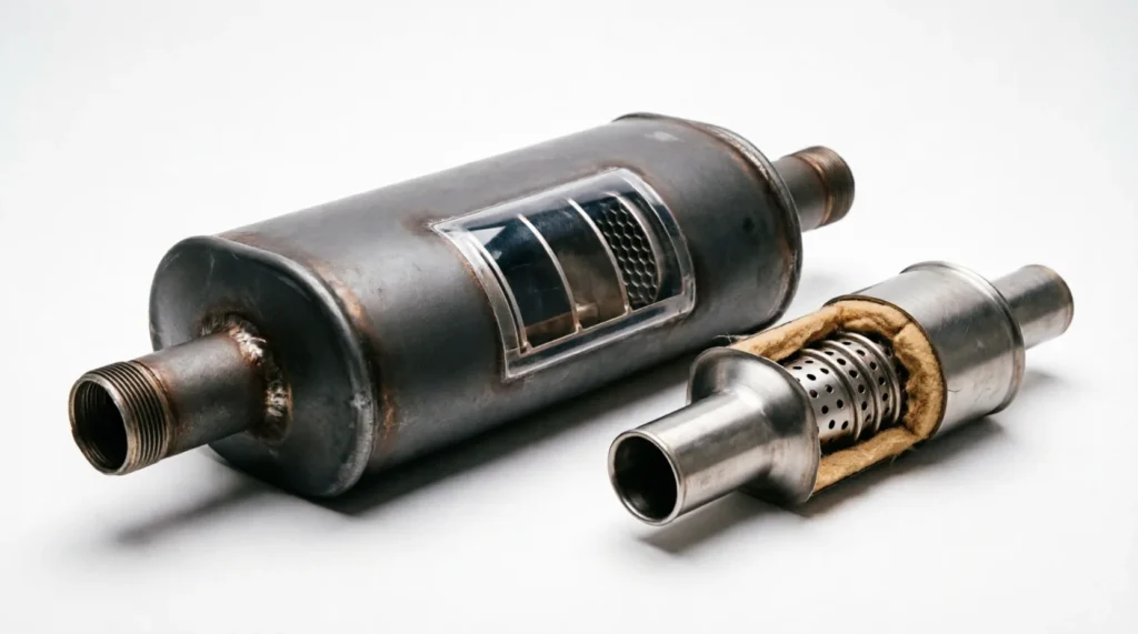 Muffler vs Resonator: Muffles Volume, Resonators Cancel…